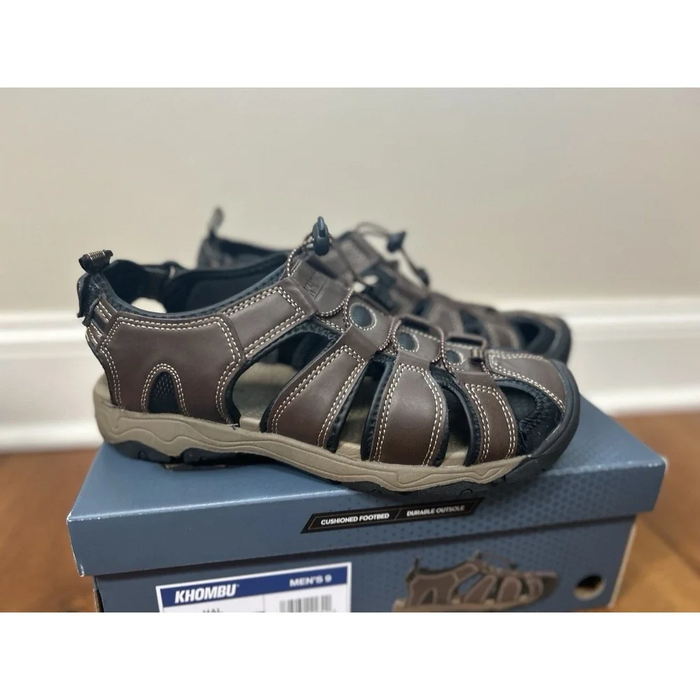 KHOMBU COMFORT Size 9 Brown Fisherman Sandal Shoes Closed Toe